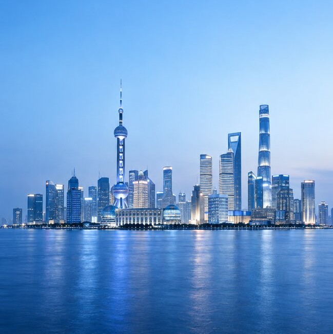 Shanghai skyline from the office